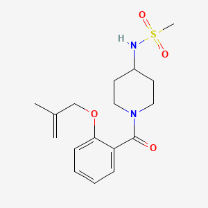 molecular formula C17H24N2O4S B5023547 N-(1-{2-[(2-methyl-2-propen-1-yl)oxy]benzoyl}-4-piperidinyl)methanesulfonamide 