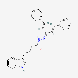 molecular formula C29H27N3O B5023562 N-[[(1E,4E)-1,5-diphenylpenta-1,4-dien-3-ylidene]amino]-4-(1H-indol-3-yl)butanamide 