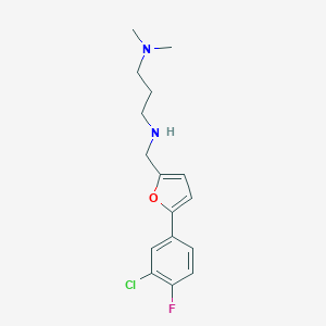 N'-{[5-(3-chloro-4-fluorophenyl)furan-2-yl]methyl}-N,N-dimethylpropane-1,3-diamine