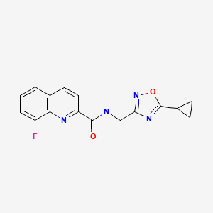 molecular formula C17H15FN4O2 B5023596 N-[(5-cyclopropyl-1,2,4-oxadiazol-3-yl)methyl]-8-fluoro-N-methylquinoline-2-carboxamide 