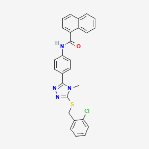 molecular formula C27H21ClN4OS B5023645 N-[4-[5-[(2-chlorophenyl)methylsulfanyl]-4-methyl-1,2,4-triazol-3-yl]phenyl]naphthalene-1-carboxamide 