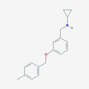 molecular formula C18H21NO B502365 N-{3-[(4-methylbenzyl)oxy]benzyl}cyclopropanamine 