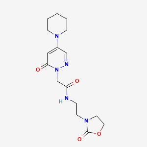 molecular formula C16H23N5O4 B5023746 N-[2-(2-oxo-1,3-oxazolidin-3-yl)ethyl]-2-(6-oxo-4-piperidin-1-ylpyridazin-1-yl)acetamide 