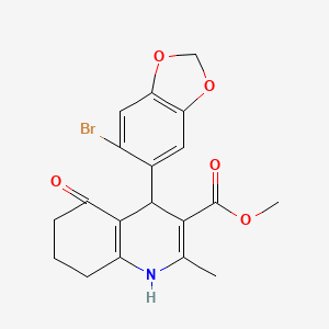 molecular formula C19H18BrNO5 B5023772 Methyl 4-(6-bromo-1,3-benzodioxol-5-yl)-2-methyl-5-oxo-1,4,5,6,7,8-hexahydroquinoline-3-carboxylate 