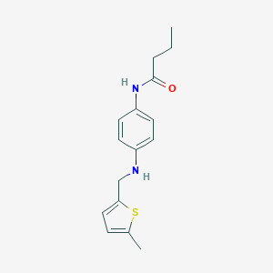 molecular formula C16H20N2OS B502389 N-(4-{[(5-methylthiophen-2-yl)methyl]amino}phenyl)butanamide 