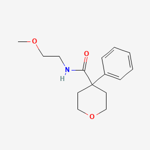 molecular formula C15H21NO3 B5024218 N-(2-methoxyethyl)-4-phenyloxane-4-carboxamide 