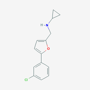 molecular formula C14H14ClNO B502432 N-[[5-(3-chlorophenyl)furan-2-yl]methyl]cyclopropanamine 