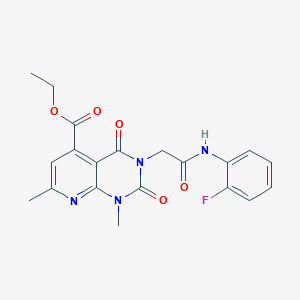 molecular formula C20H19FN4O5 B5024448 ETHYL 3-{[(2-FLUOROPHENYL)CARBAMOYL]METHYL}-1,7-DIMETHYL-2,4-DIOXO-1H,2H,3H,4H-PYRIDO[2,3-D]PYRIMIDINE-5-CARBOXYLATE 