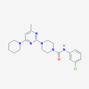 molecular formula C21H27ClN6O B5024521 N-(3-Chlorophenyl)-4-[4-methyl-6-(piperidin-1-YL)pyrimidin-2-YL]piperazine-1-carboxamide 