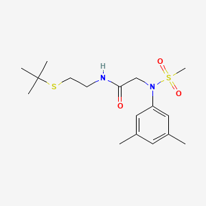 molecular formula C17H28N2O3S2 B5024575 N-[2-(tert-butylsulfanyl)ethyl]-N~2~-(3,5-dimethylphenyl)-N~2~-(methylsulfonyl)glycinamide 