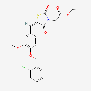 molecular formula C22H20ClNO6S B5024647 ethyl [(5E)-5-{4-[(2-chlorobenzyl)oxy]-3-methoxybenzylidene}-2,4-dioxo-1,3-thiazolidin-3-yl]acetate 