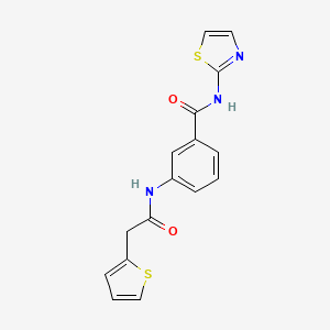 molecular formula C16H13N3O2S2 B5024817 N-(1,3-thiazol-2-yl)-3-[(thiophen-2-ylacetyl)amino]benzamide 