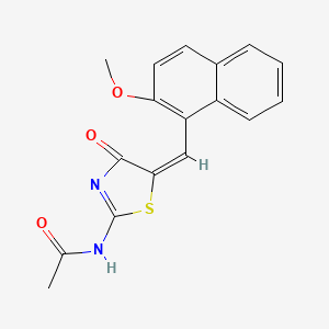 molecular formula C17H14N2O3S B5025004 N-[(5E)-5-[(2-methoxynaphthalen-1-yl)methylidene]-4-oxo-1,3-thiazol-2-yl]acetamide 