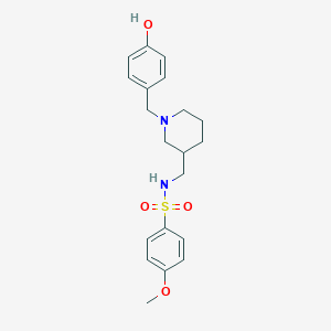 molecular formula C20H26N2O4S B5025122 N-[[1-[(4-hydroxyphenyl)methyl]piperidin-3-yl]methyl]-4-methoxybenzenesulfonamide 