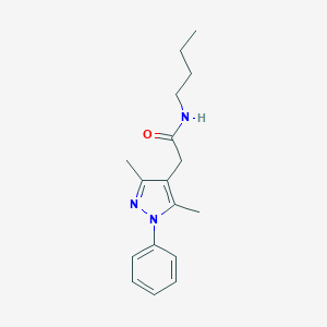 molecular formula C17H23N3O B050252 N-Butyl-3,5-dimethyl-1-phenyl-1H-pyrazole-4-acetamide CAS No. 125103-56-2