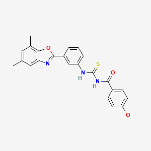 molecular formula C24H21N3O3S B5025206 N-{[3-(5,7-dimethyl-1,3-benzoxazol-2-yl)phenyl]carbamothioyl}-4-methoxybenzamide 