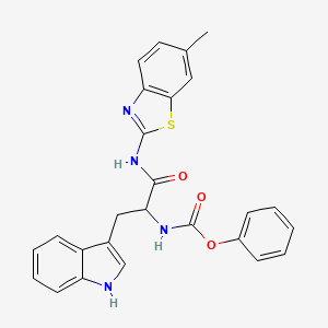 molecular formula C26H22N4O3S B5025555 PHENYL N-[2-(1H-INDOL-3-YL)-1-[(6-METHYL-1,3-BENZOTHIAZOL-2-YL)CARBAMOYL]ETHYL]CARBAMATE 
