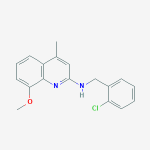 molecular formula C18H17ClN2O B5025557 N-[(2-chlorophenyl)methyl]-8-methoxy-4-methylquinolin-2-amine 