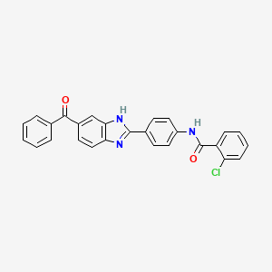 molecular formula C27H18ClN3O2 B5025606 N-[4-(5-BENZOYL-1H-1,3-BENZODIAZOL-2-YL)PHENYL]-2-CHLOROBENZAMIDE 