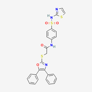 molecular formula C26H20N4O4S3 B5025822 2-[(4,5-diphenyl-1,3-oxazol-2-yl)sulfanyl]-N-[4-(1,3-thiazol-2-ylsulfamoyl)phenyl]acetamide 