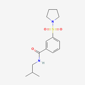 molecular formula C15H22N2O3S B5025958 N-(2-methylpropyl)-3-(pyrrolidine-1-sulfonyl)benzamide 