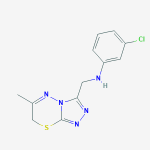 molecular formula C12H12ClN5S B502603 N-(3-chlorophenyl)-N-[(6-methyl-7H-[1,2,4]triazolo[3,4-b][1,3,4]thiadiazin-3-yl)methyl]amine 