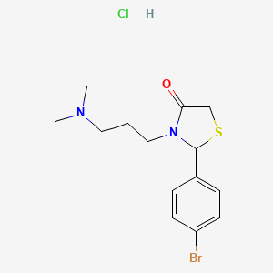 molecular formula C14H20BrClN2OS B5026037 2-(4-Bromophenyl)-3-[3-(dimethylamino)propyl]-1,3-thiazolidin-4-one;hydrochloride 