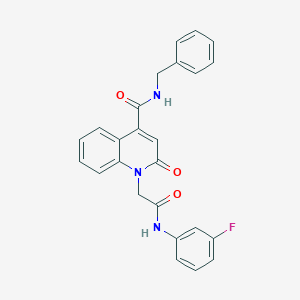 molecular formula C25H20FN3O3 B5026180 N-BENZYL-1-{[(3-FLUOROPHENYL)CARBAMOYL]METHYL}-2-OXO-1,2-DIHYDROQUINOLINE-4-CARBOXAMIDE 