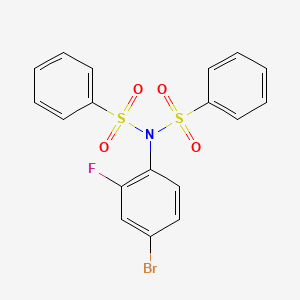 molecular formula C18H13BrFNO4S2 B5026237 N-(benzenesulfonyl)-N-(4-bromo-2-fluorophenyl)benzenesulfonamide 