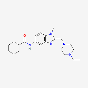 molecular formula C22H33N5O B5026743 N-{2-[(4-Ethylpiperazin-1-YL)methyl]-1-methyl-1H-1,3-benzodiazol-5-YL}cyclohexanecarboxamide 