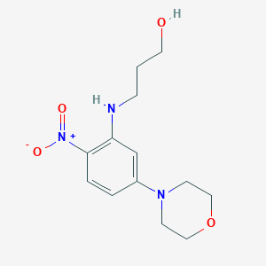 molecular formula C13H19N3O4 B5026795 3-(5-morpholin-4-yl-2-nitroanilino)propan-1-ol 