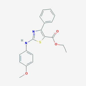 molecular formula C19H18N2O3S B502690 Ethyl 2-(4-methoxyanilino)-4-phenyl-1,3-thiazole-5-carboxylate 