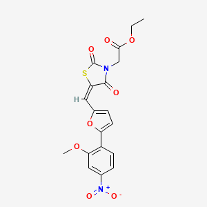molecular formula C19H16N2O8S B5026959 ethyl [(5E)-5-{[5-(2-methoxy-4-nitrophenyl)furan-2-yl]methylidene}-2,4-dioxo-1,3-thiazolidin-3-yl]acetate 