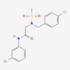 molecular formula C16H16BrClN2O3S B5027072 N-(3-BROMOPHENYL)-2-{N-[(4-CHLOROPHENYL)METHYL]METHANESULFONAMIDO}ACETAMIDE 
