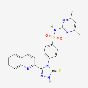 molecular formula C23H19N7O2S2 B5027092 N~1~-(4,6-DIMETHYL-2-PYRIMIDINYL)-4-[3-(2-QUINOLYL)-5-SULFANYL-4H-1,2,4-TRIAZOL-4-YL]-1-BENZENESULFONAMIDE 