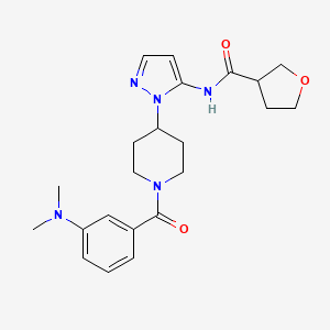molecular formula C22H29N5O3 B5027113 N-[2-[1-[3-(dimethylamino)benzoyl]piperidin-4-yl]pyrazol-3-yl]oxolane-3-carboxamide 