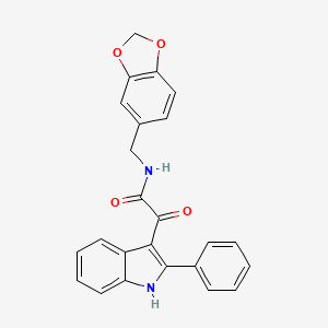 molecular formula C24H18N2O4 B5027184 N-[(2H-1,3-BENZODIOXOL-5-YL)METHYL]-2-OXO-2-(2-PHENYL-1H-INDOL-3-YL)ACETAMIDE 