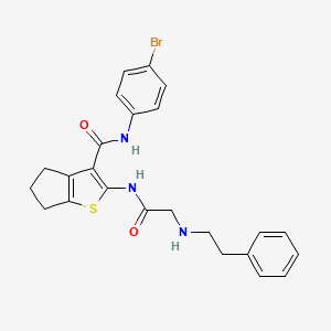 molecular formula C24H24BrN3O2S B5027240 N-(4-bromophenyl)-2-[[2-(2-phenylethylamino)acetyl]amino]-5,6-dihydro-4H-cyclopenta[b]thiophene-3-carboxamide 