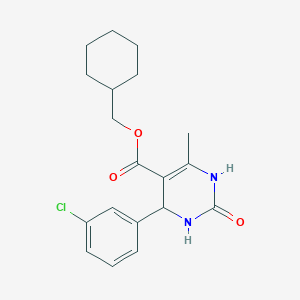 molecular formula C19H23ClN2O3 B5027255 Cyclohexylmethyl 4-(3-chlorophenyl)-6-methyl-2-oxo-1,2,3,4-tetrahydropyrimidine-5-carboxylate 