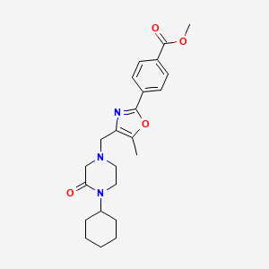 molecular formula C23H29N3O4 B5027327 Methyl 4-[4-[(4-cyclohexyl-3-oxopiperazin-1-yl)methyl]-5-methyl-1,3-oxazol-2-yl]benzoate 