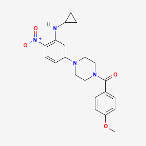 molecular formula C21H24N4O4 B5027392 N-CYCLOPROPYL-5-[4-(4-METHOXYBENZOYL)PIPERAZIN-1-YL]-2-NITROANILINE 