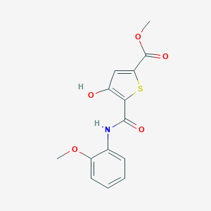 molecular formula C14H13NO5S B502754 Methyl 4-hydroxy-5-[(2-methoxyanilino)carbonyl]-2-thiophenecarboxylate 