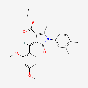 molecular formula C25H27NO5 B5027794 Ethyl (4Z)-4-[(2,4-dimethoxyphenyl)methylidene]-1-(3,4-dimethylphenyl)-2-methyl-5-oxo-4,5-dihydro-1H-pyrrole-3-carboxylate 