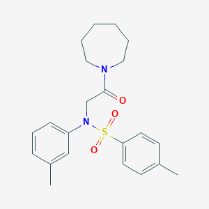 molecular formula C22H28N2O3S B5027971 N-[2-(azepan-1-yl)-2-oxoethyl]-4-methyl-N-(3-methylphenyl)benzenesulfonamide 
