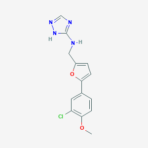 molecular formula C14H13ClN4O2 B502803 N-{[5-(3-chloro-4-methoxyphenyl)-2-furyl]methyl}-N-(1H-1,2,4-triazol-3-yl)amine 