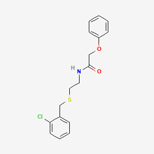 molecular formula C17H18ClNO2S B5028081 N-[2-[(2-chlorophenyl)methylsulfanyl]ethyl]-2-phenoxyacetamide 