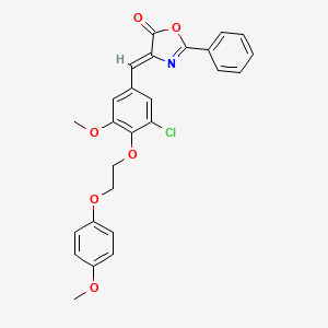 molecular formula C26H22ClNO6 B5028095 (4Z)-4-{3-chloro-5-methoxy-4-[2-(4-methoxyphenoxy)ethoxy]benzylidene}-2-phenyl-1,3-oxazol-5(4H)-one 