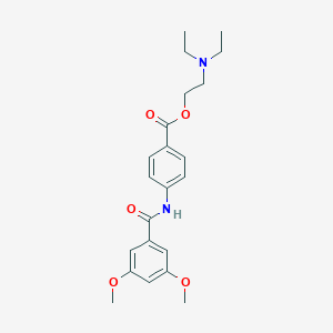 molecular formula C22H28N2O5 B502823 2-(Diethylamino)ethyl 4-[(3,5-dimethoxybenzoyl)amino]benzoate 
