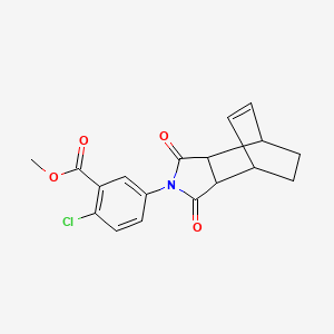 molecular formula C18H16ClNO4 B5028260 methyl 2-chloro-5-(1,3-dioxo-1,3,3a,4,7,7a-hexahydro-2H-4,7-ethanoisoindol-2-yl)benzoate 
