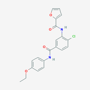 molecular formula C20H17ClN2O4 B502827 N-{2-chloro-5-[(4-ethoxyanilino)carbonyl]phenyl}-2-furamide 